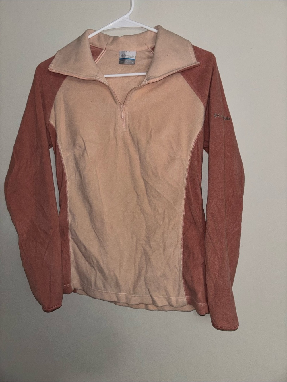 Columbia Women’s Two-Tone Peach/Copper Half-Zip Fleece Pullover